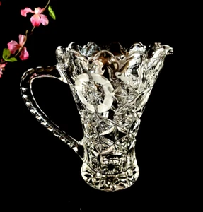 Wasserkrug aus geschliffenem Kristallglas 8 Zoll hoch Vintage - Bild 1 von 20