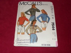 🌼 McCALL'S #7544-LADIES LONG or SHORT SLEEVE WESTERN YOKE SHIRT PATTERN 8/18 FF - Picture 1 of 2