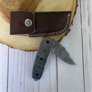 Full Tang Handmade Damascus Steel Folding Pocket Knife - Picture 1 of 6