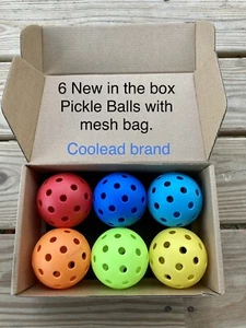 6 Pickleballs 6 Stück Neu im Karton farbige Pickle Balls halbes Dutzend Coolead Outdoor Fallschirm - Bild 1 von 3