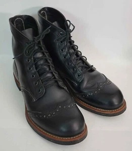 Red Wing 8126 Black Harness Leather Brogue Wingtip Iron Ranger Boots Mens US 8 D - Picture 1 of 9