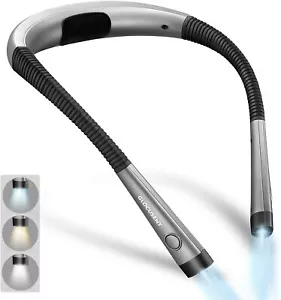 Neck Reading Light Book Light for Reading in Bed Rechargeable 3 Color 6 Brightne - Picture 1 of 7