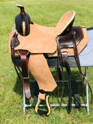 Adult Western Horse Ranch Style Saddle - Hard Seat Saddle 15" 16" 17" - Image 1 of 4