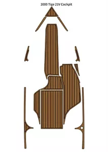2000 Tige 21V Cockpit Pad Boat EVA Foam Faux Teak Deck Floor Mat Self Adhesive - Bild 1 von 18