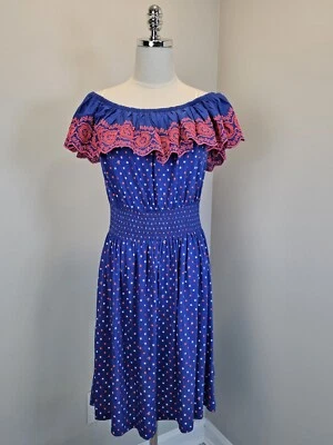 Lilly Pulitzer Womens Dress Large Kalama Off The Shoulder Smocked Soft Jersey - Image 1 of 4