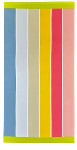 EXTRA LARGE MICROFIBRE KIDS BEACH TOWEL SPORTS TRAVEL CAMPING PINK PASTEL STRIPE - Picture 1 of 3