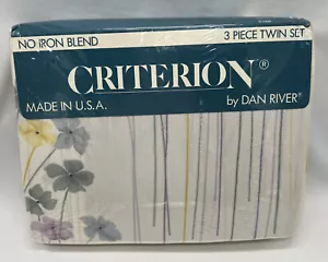 VTG NOS Criterion by Dan River 3pc Fairfield Twin Bed Sheet Set~Forget Me Nots - Picture 1 of 8