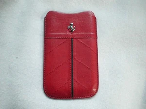 FERRARI RED LEATHER CG MOBILE SLIPCASE POUCH - Picture 1 of 5