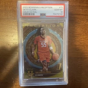 2022 Bowman U Inception- Skyy Clarke Gold V2 Foil # /50 Louisville PSA 10!! - Picture 1 of 2