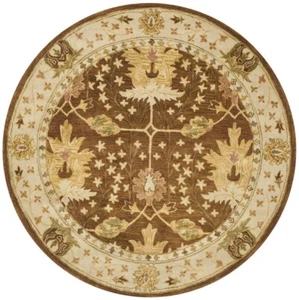 6' Round Arts & Crafts William Morris Style Plush Wool Area Rug *FREE SHIPPING* - Picture 1 of 5
