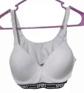 Sport Bra Sz L, Padded, 26" Bottom Band, Cotton Blend - Picture 1 of 6
