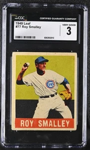 1948-49 Leaf #77 Roy Smalley Chicago Cubs – Rookie Card - CGC 3 VG - Picture 1 of 2