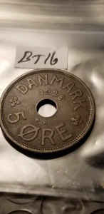 Danmark 1928 5 Ore Coin Idbt1. - Picture 1 of 2