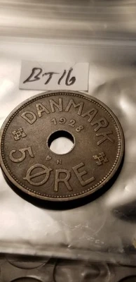 Danmark 1928 5 Ore Coin Idbt1. - Image 1 of 2