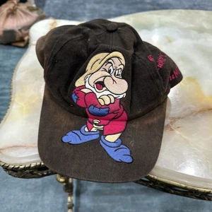 Disney Grumpy 100% Cotton Hat CapEmbroidered Grumpy Cartoon Snow White Snapback - Picture 1 of 7