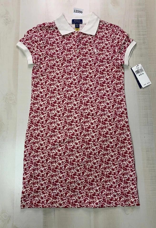 Polo Ralph Lauren Vintage Style Floral Print Polo Dress Girls 8/10 NWT-12596 - Image 1 of 4