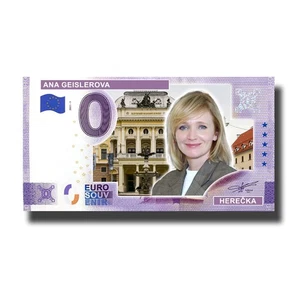 0 Euro Souvenir Banknote Ana Geislerova Custom Colour Czech Republic 2025 - Picture 1 of 2