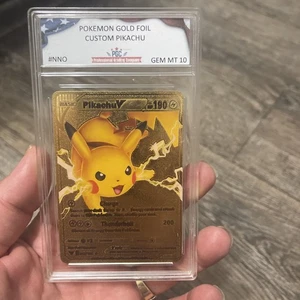 PikachuV HP190 Gold Pokémon Karte - Sammlerstück Geschenk Display Graded 10 - Bild 1 von 8