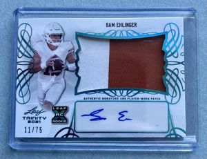 2021 Leaf Trinity PA-SE1 Sam Ehlinger Rookie 11/75 Auto RPA NRMT+  *Pc&a* - Picture 1 of 3