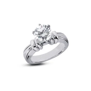 Diamante natural redondo 950 plat. 2 1/2ct G SI1 Anillo de compromiso solitario vintage - Imagen 1 de 9