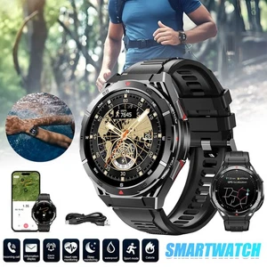 GPS Smartwatch Herren Militär mit 150+ Sportmodi 1,43'' HD AMOLED Fitnessuhr DE - Bild 1 von 15