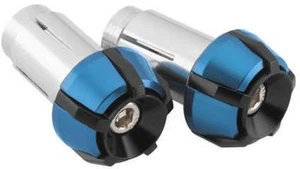 BikeMaster Anti-Vibration Bar Ends - Black/Blue Motorcycle Street Bike 152153 - Picture 1 of 4