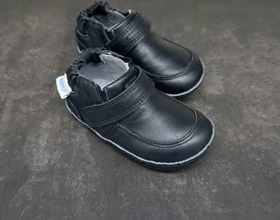Robeez Robby черный Baby мальчиков кожаный мокасины туфли размер 3 новый без коробки - Изображение 1 из 4