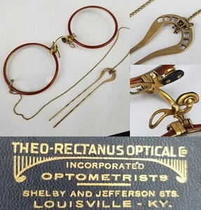 antike Drahtrandbrille GOLDFILLED Pinz-Nez Brille passend für U Etui Pin - Bild 1 von 16