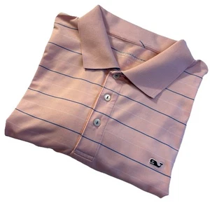 Polo de rendimiento de golf VINEYARD VINES rosa a rayas absorbente elástico para hombre XL - Imagen 1 de 6