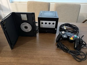 Black Nintendo Gamecube Console DOL-001 w/Gameboy Player & Start Up Disc - Picture 1 of 18