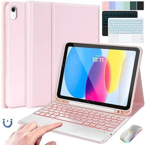 Backlit Touchpad Keyboard Case Mouse For iPad 7/8/9/10/11th Gen Air 6 5 4 Pro 11 - Picture 1 of 46