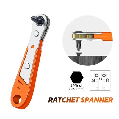 Hexagon Ratchet Spanner Mini Quick Release Socket Tool Repair Wrench Screwdriver - Image 1 of 4
