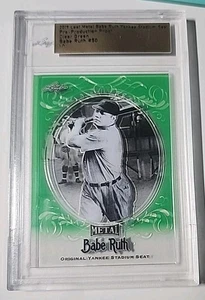 Sedile stadio 2019 Leaf Metal Babe Ruth Yankees pre-prodotto proof verde 1/1 raro! - Foto 1 di 4