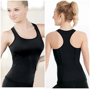 Weissman DanceWear Racerback Scoop Neck Black Tank Top Style MT12464 Sz Adult M - Picture 1 of 4