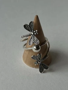 Dragonfly Ring 925 Sterling Silver Artisan Handmade Size 7 - Picture 1 of 24