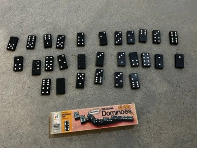 Vintage Set of Milton Bradley DRAGON Double Six Dominoes. 28 Pieces - Image 1 of 4