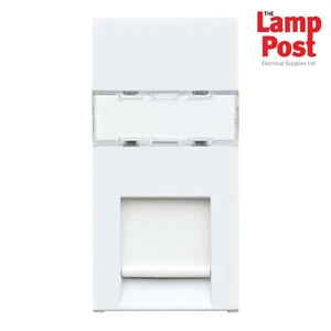 MK K5845 WHI Datenmodul Logic Plus Serie Buchse RJ45 Stecker Cat5e 25 x 50 mm - Bild 1 von 1