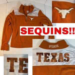 Victoria's Secret PINK SELTENES BLING COLLEGIATE TEXAS LONGHORNS SWEATSHIRT Spellout - Bild 1 von 15