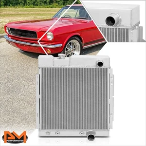 For 65-66 Ford Mustang V8 Full Aluminum Core 3-Row Performance Racing Radiator - Foto 1 di 6