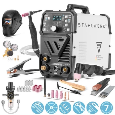 STAHLWERK Schweißgerät 4 in 1 Kombi DC WIG MMA 200 A Puls Pro Plasma/CUT 40 A - Bild 1 von 4