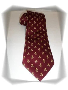 Belle Cravate Fantaisie Imprimée Bordeaux Oursons  Brice - Picture 1 of 4