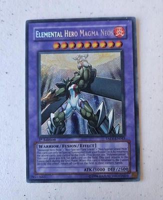 YUGIOH ELEMENTAL HERO MAGMA NEOS SECRET RARE TAEV-EN043 1ST EDITION ENGLISH #Y34 - Image 1 of 4