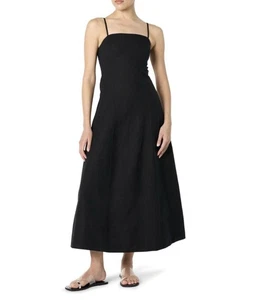 The Drop Women’s Daphne Square Neck Linen Maxi Dress, Black, XS NWT $80 - Picture 1 of 5