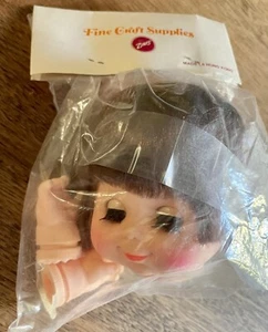 Vtg Zim’s Plastic Doll Head With Hands Brunette Eyes Closed NEW SEALED - Picture 1 of 3