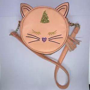 OLIVIA MILLER WOMEN OR GIRL HANDBAG COLLECTION KITTY FACE PEACH COLOR BAG PURSE - Picture 1 of 15