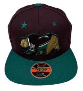 Zephyr NHL Anaheim Ducks "Jersey Bear" Flat Bill SnapBack Hat BRAND NWT - Picture 1 of 5