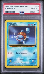PSA 10 GEM MINT Squirtle Carapuce 68/82 FRENCH Team Rocket Vintage 2000 Pokémon - Picture 1 of 2