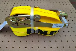 (2 PACK) DOLECO 2" X 30' YELLOW RATCHET STRAP WITH WIRE "J" HOOK WLL 3333 LB - Bild 1 von 5
