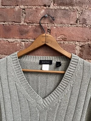 Vintage Barneys New York Men's Sweater, Medium, Green/Sand Medley, Italy - Image 1 of 4
