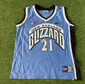 Reebok New England Blizzard Jersey Adult Medium 90’s basketball ABL Rizzotti - Picture 1 of 13